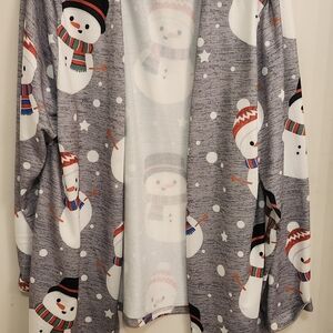 Snowman Print Cardigan